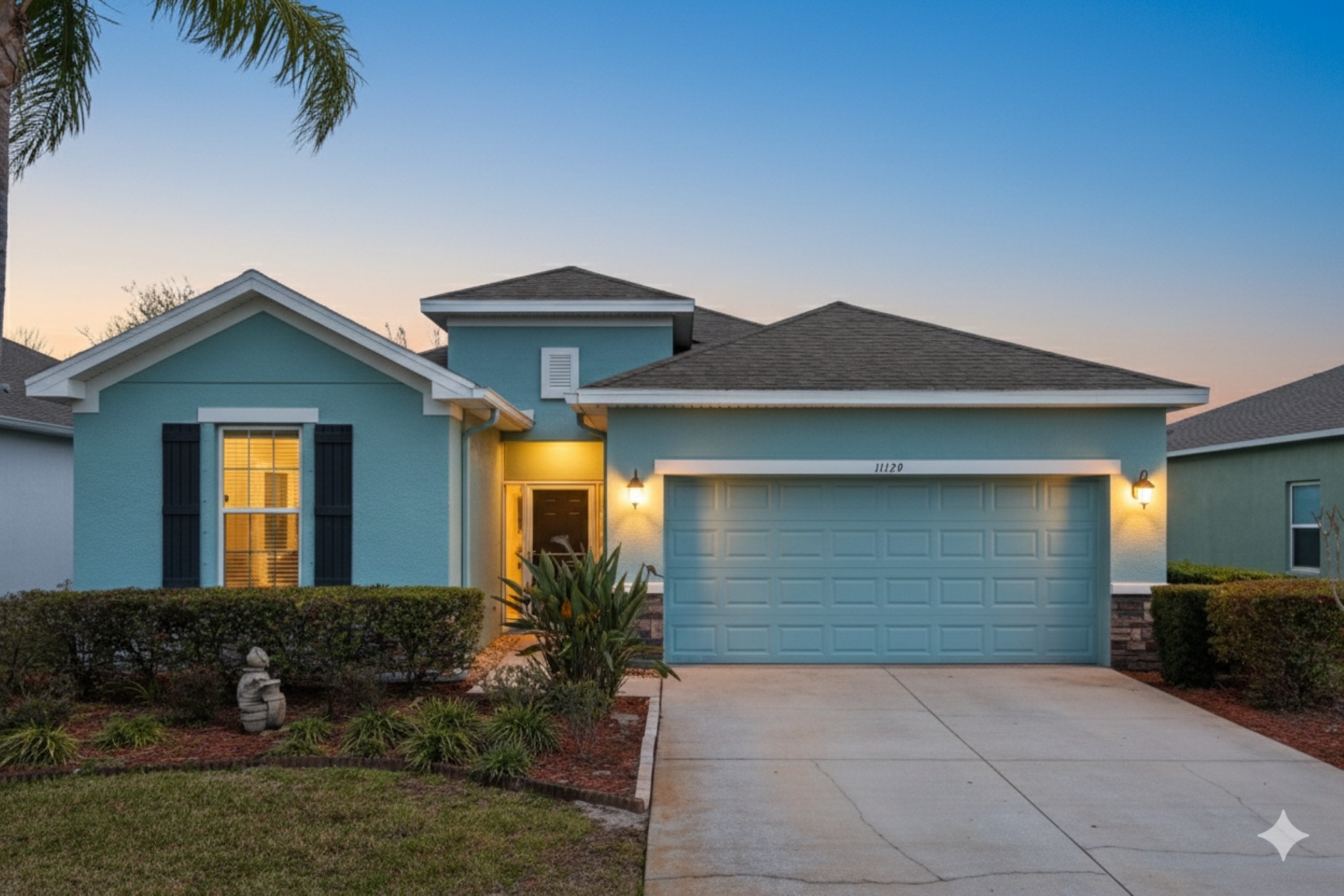 Front exterior of 11129 Kiskadee Cir, a 3 bedroom home for sale in the 55+ Summertree community of New Port Richey, FL 34654