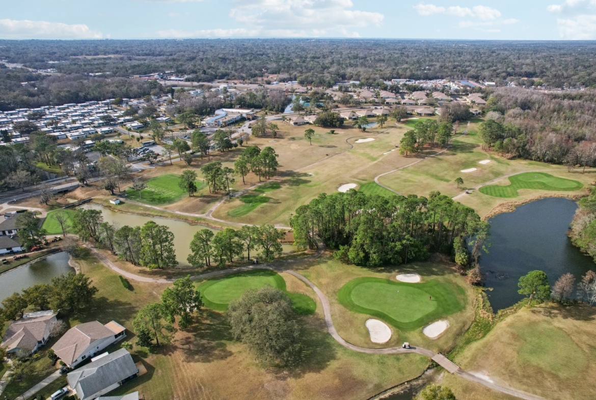 Aerial of the Summertree golf course community in New Port Richey, FL 34654