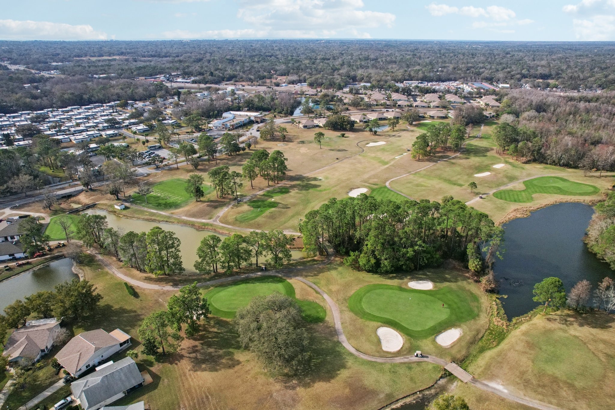Aerial of the Summertree golf course community in New Port Richey, FL 34654