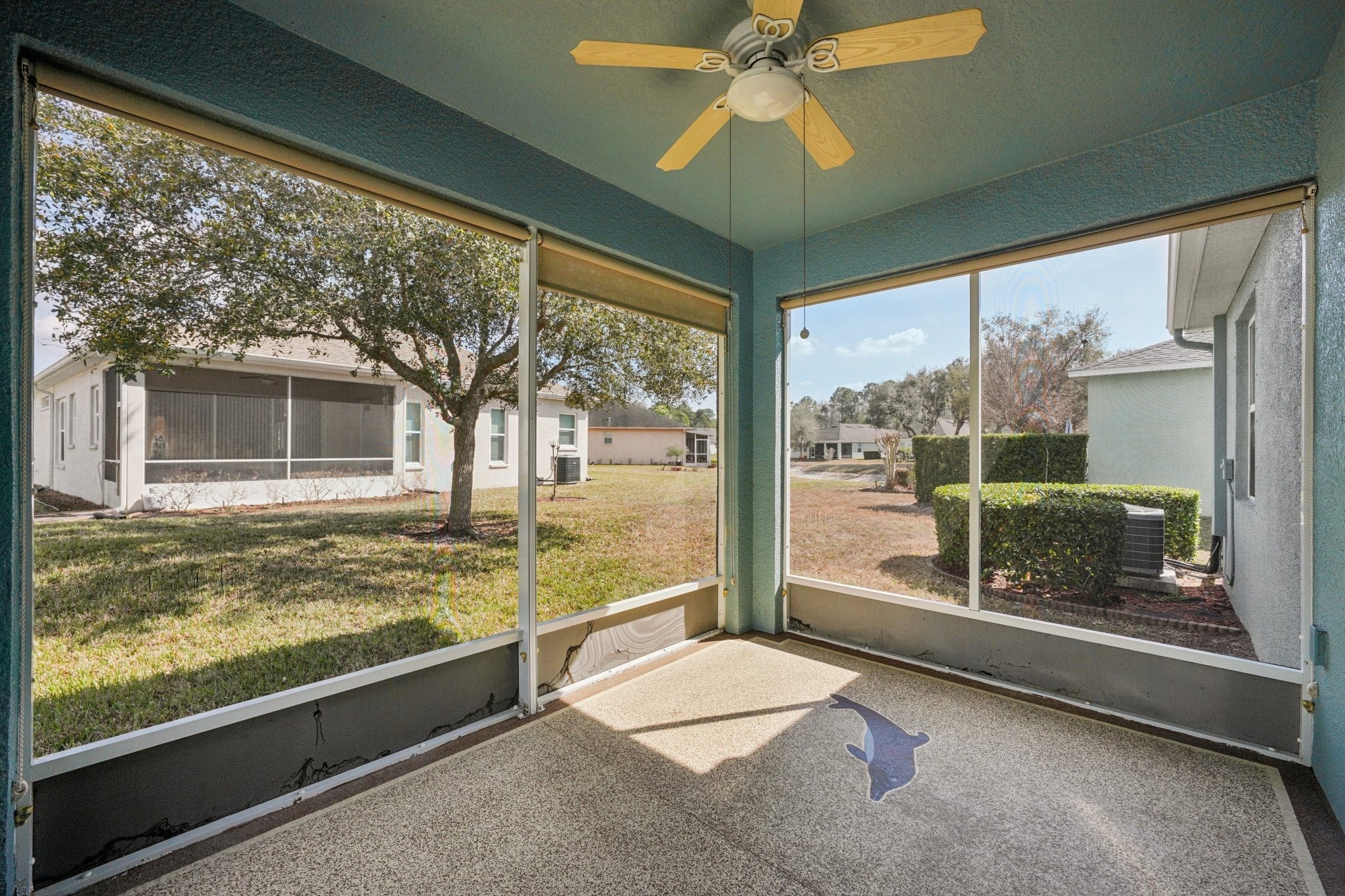 View from the screened lanai at 11129 Kiskadee Cir in the 55+ Summertree community, New Port Richey FL