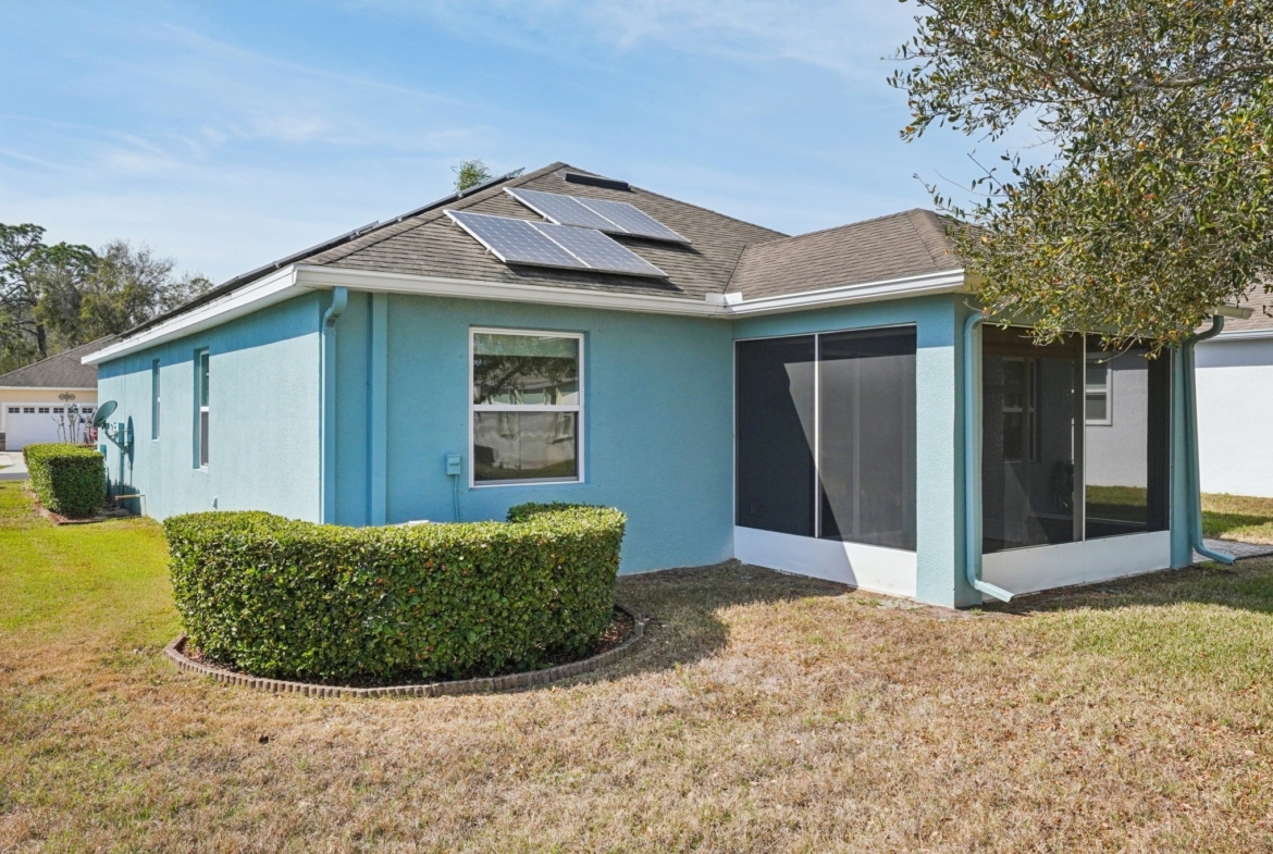 Paid-off solar panels on the roof at 11129 Kiskadee Cir, New Port Richey FL 34654