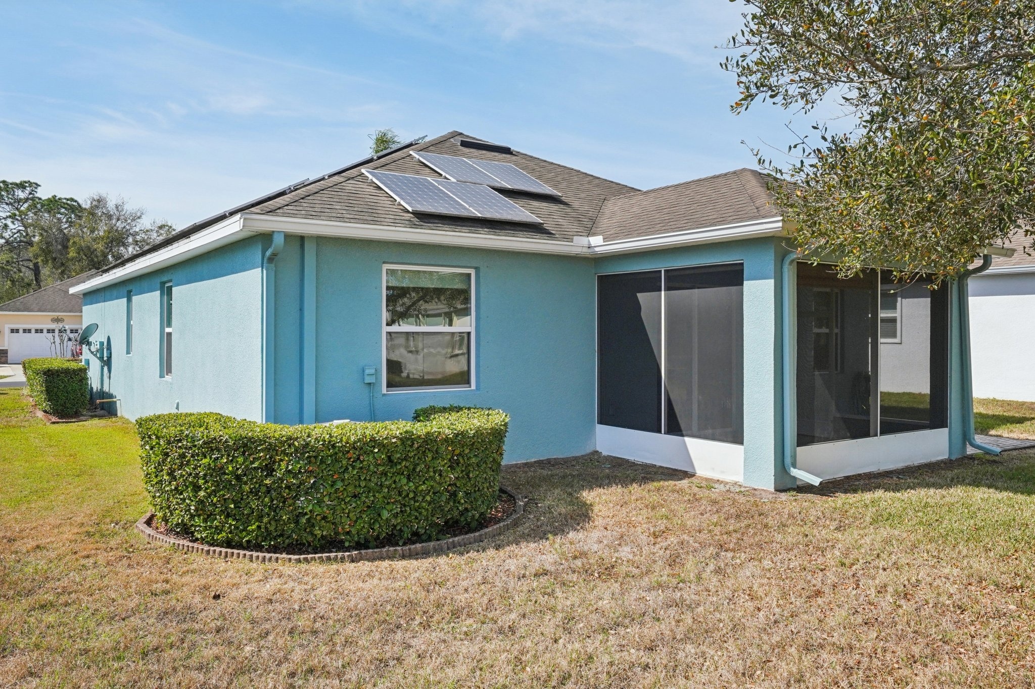 Paid-off solar panels on the roof at 11129 Kiskadee Cir, New Port Richey FL 34654