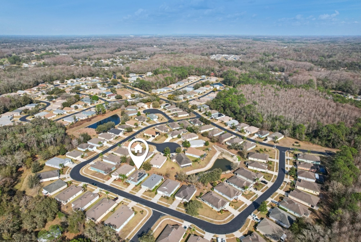 Aerial of the 55+ Summertree community in New Port Richey, FL 34654