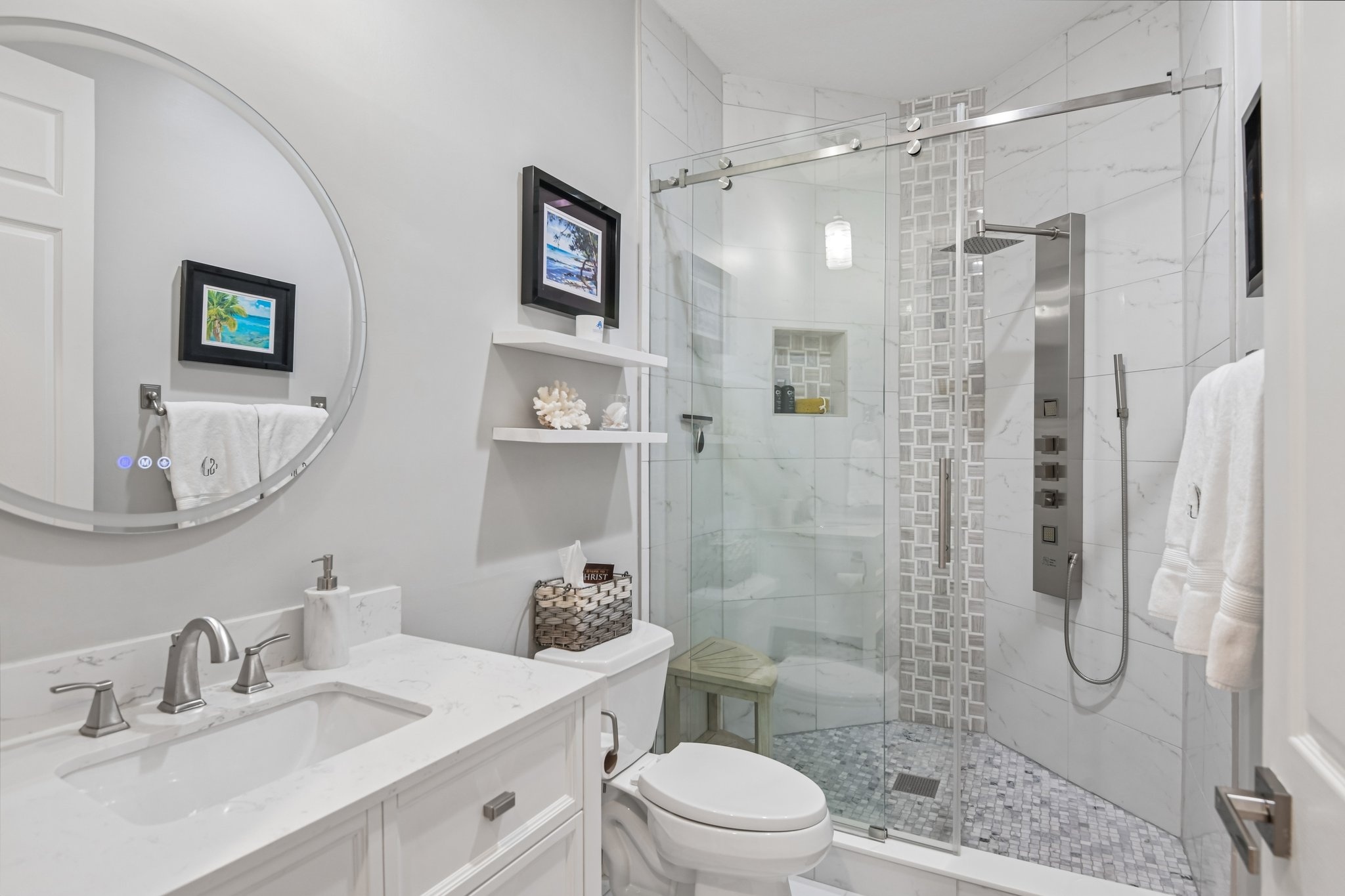 Interior hallway with 11-foot ceilings and 8-foot doors at 1180 Gulf Blvd #101, Clearwater Beach FL