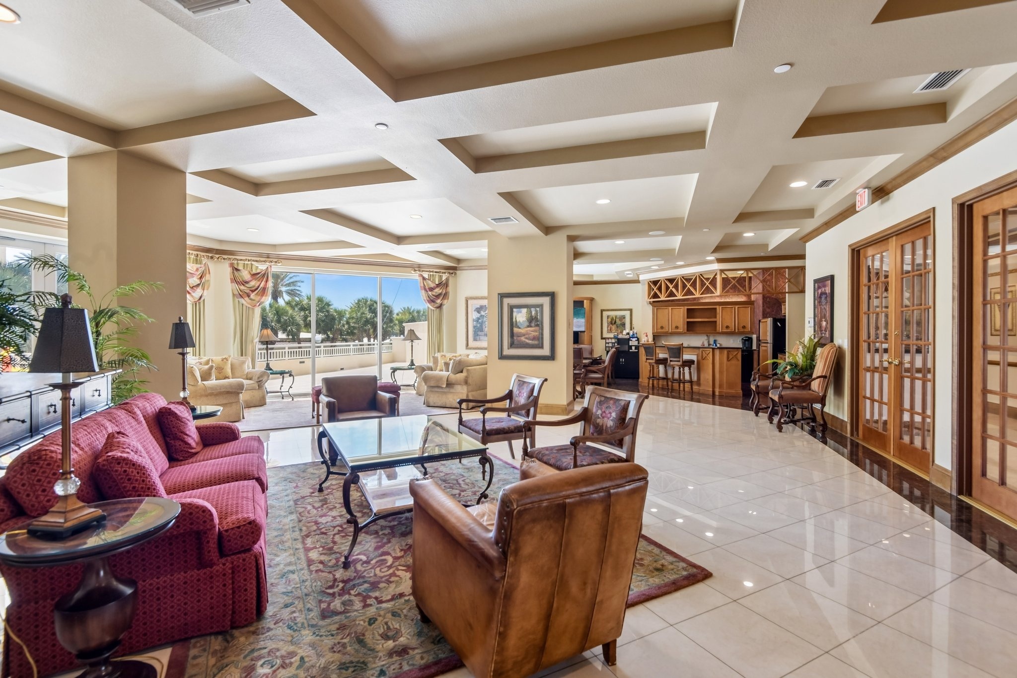 Lobby lounge and sitting area at The Grande on Sand Key, Clearwater Beach FL