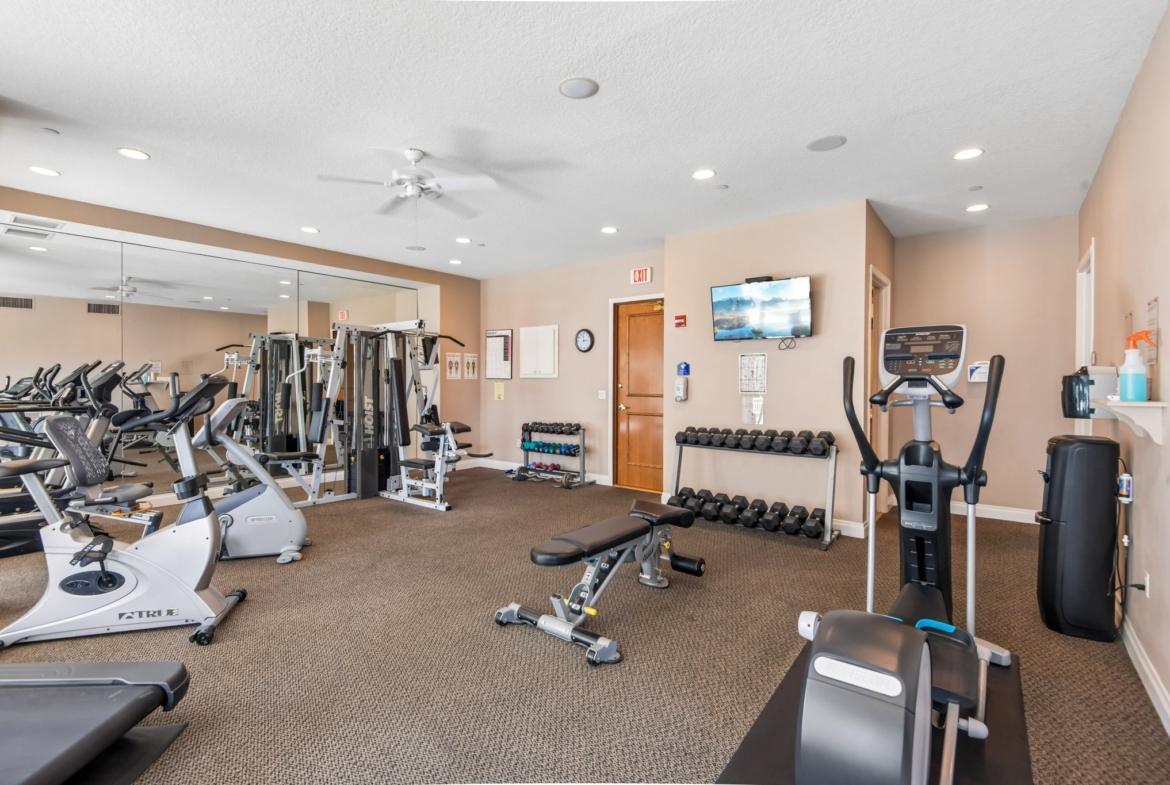 Fitness center at The Grande on Sand Key luxury condominium, Clearwater Beach FL 33767