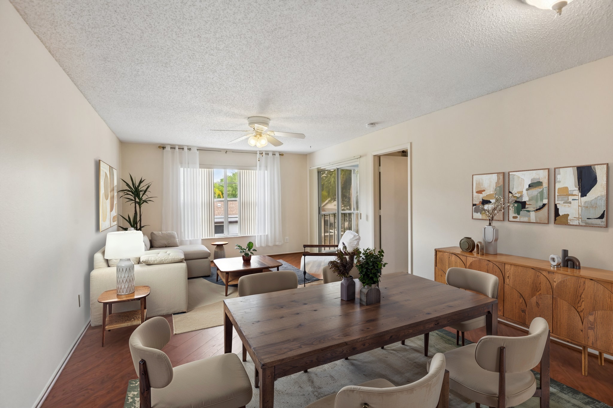 Dining area off the living room at 7713 Hillside Ct #204, Hudson FL 34667