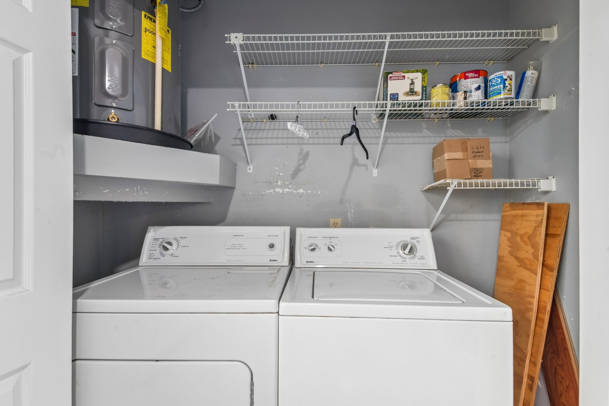 In-unit washer and dryer in the laundry closet at 7713 Hillside Ct #204, Hudson FL